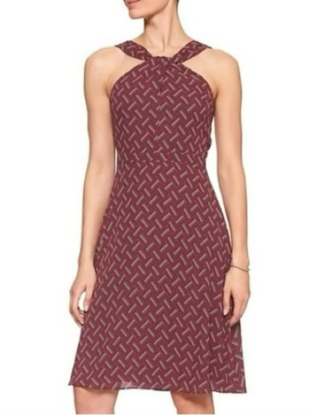 Banana Republic Factory Print Twist Neck Halter Dress 4